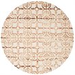 Safavieh Dip Dye 7' Round Hand Tufted Wool Rug in Ivory and Camel