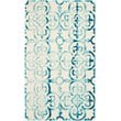 Safavieh Dip Dye 4' X 6' Hand Tufted Wool Rug in Ivory and Turquoise