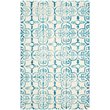 Safavieh Dip Dye 6' X 9' Hand Tufted Wool Rug in Ivory and Turquoise