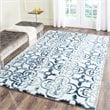 Safavieh Dip Dye 7' Square Hand Tufted Wool Rug in Ivory and Navy