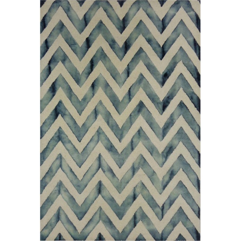 Safavieh Dip Dye 3' X 5' Hand Tufted Wool Pile Rug in Ivory and Gray