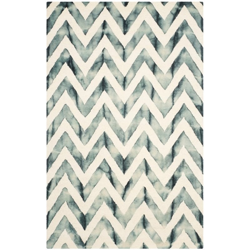 Safavieh Dip Dye 4' X 6' Hand Tufted Wool Pile Rug in Ivory and Gray