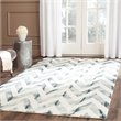 Safavieh Dip Dye 7' Round Hand Tufted Wool Rug in Ivory and Gray