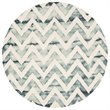 Safavieh Dip Dye 7' Round Hand Tufted Wool Rug in Ivory and Gray
