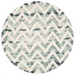 Safavieh Dip Dye 7' Round Hand Tufted Wool Rug in Ivory and Gray