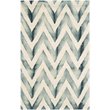 Safavieh Dip Dye 7' Square Hand Tufted Wool Rug in Ivory and Gray