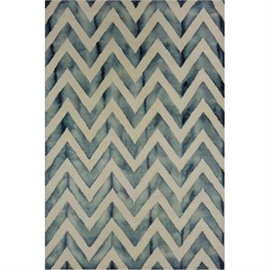 Safavieh Dip Dye 7' Square Hand Tufted Wool Rug in Ivory and Gray
