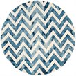 Safavieh Dip Dye 7' Round Hand Tufted Wool Rug in Ivory and Navy
