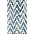 Safavieh Dip Dye 7' Square Hand Tufted Wool Rug in Ivory and Navy