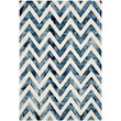 Safavieh Dip Dye 7' Square Hand Tufted Wool Rug in Ivory and Navy