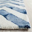 Safavieh Dip Dye 7' Square Hand Tufted Wool Rug in Ivory and Navy