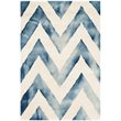 Safavieh Dip Dye 9' X 12' Hand Tufted Wool Pile Rug in Ivory and Navy