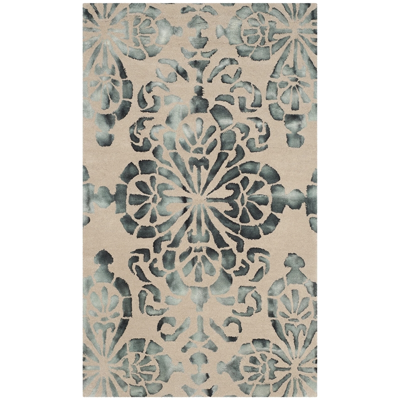 Safavieh Dip Dye 3' X 5' Hand Tufted Wool Pile Rug in Camel and Gray