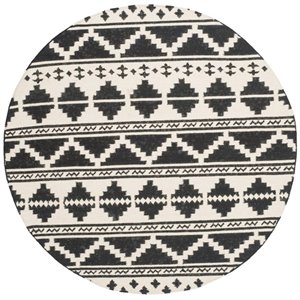 Safavieh Dhurries 6' Round Hand Woven Flat Weave Wool Rug