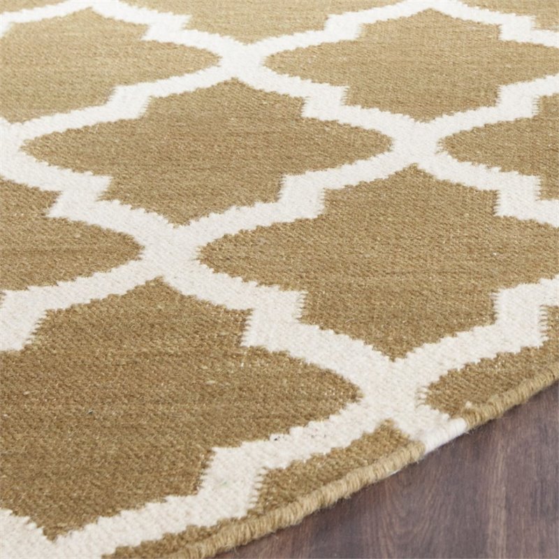 Safavieh Dhurries 6' Square Hand Woven Flat Weave Wool Rug 683726820307