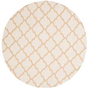 Safavieh Dhurries 6' Round Hand Woven Flat Weave Wool Rug