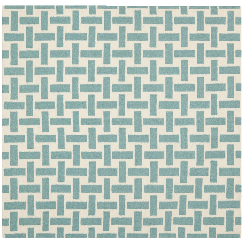 Safavieh Dhurries 6' Square Hand Woven Flat Weave Wool Rug