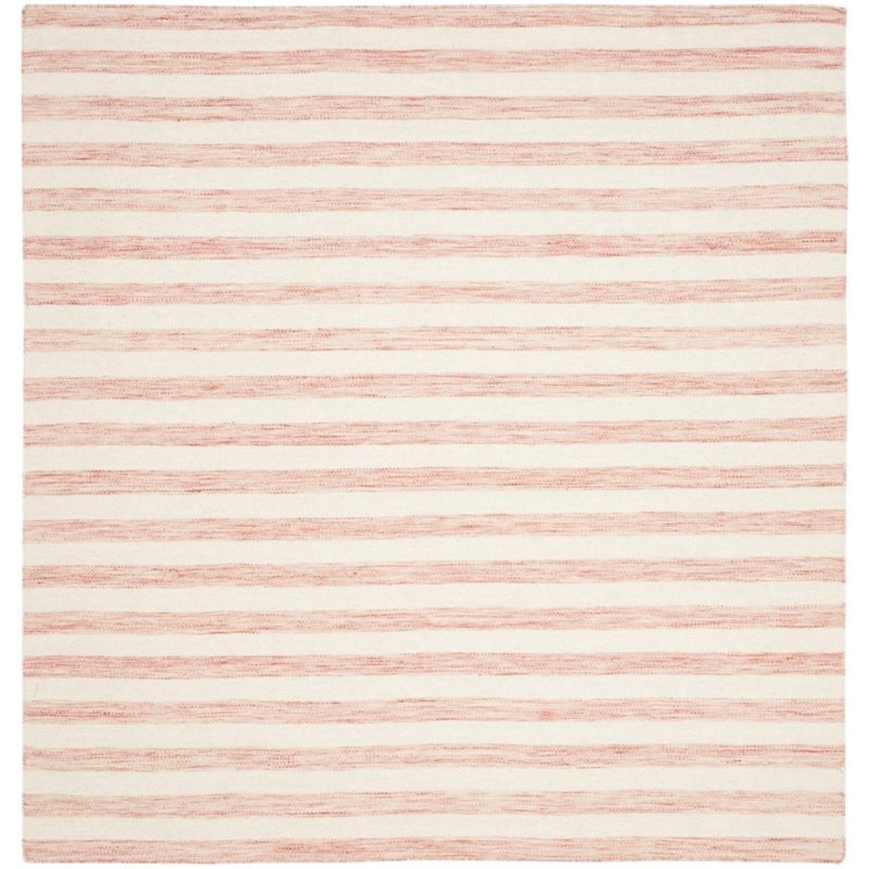 Safavieh Dhurries 6' Square Hand Woven Flat Weave Wool Rug