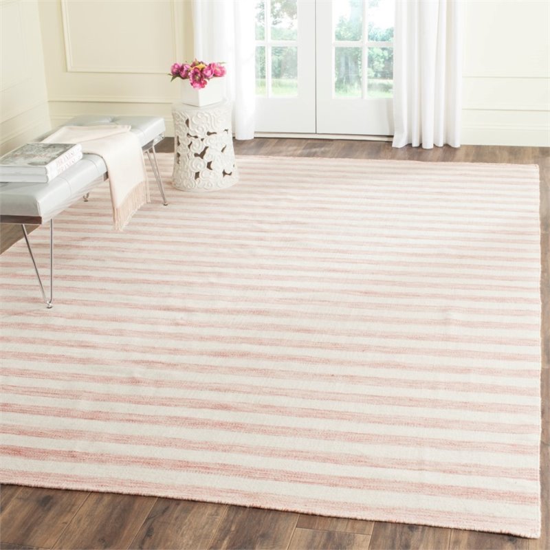 Safavieh Dhurries 6' Square Hand Woven Flat Weave Wool Rug