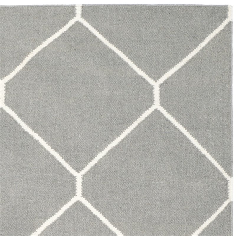 Safavieh Dhurries 3' X 5' Hand Woven Flat Weave Rug in Gray and Ivory