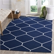 Safavieh Dhurries 3' X 5' Hand Woven Flat Weave Rug in Navy and Ivory