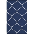 Safavieh Dhurries 3' X 5' Hand Woven Flat Weave Rug in Navy and Ivory