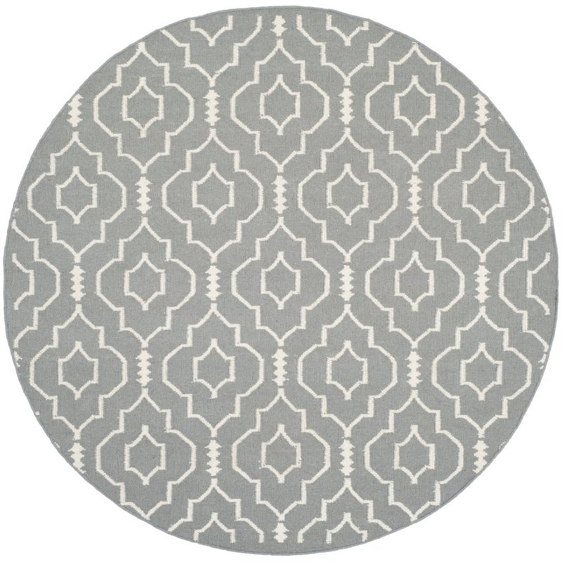 Safavieh Dhurries 6' Round Hand Woven Flat Weave Rug