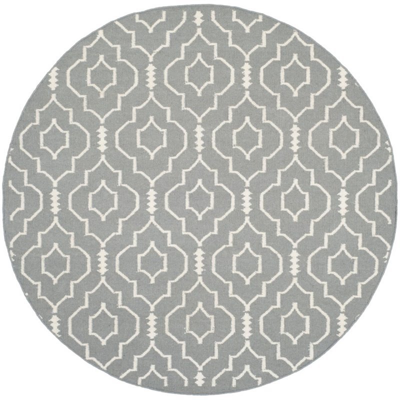 Safavieh Dhurries 6' Round Hand Woven Flat Weave Rug