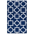 Safavieh Dhurries 3' X 5' Hand Woven Flat Weave Rug in Navy and Ivory