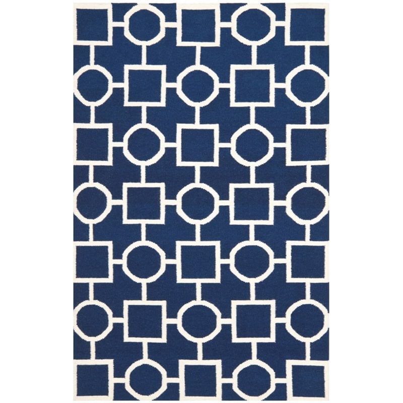 Safavieh Dhurries 6' Round Hand Woven Flat Weave Rug