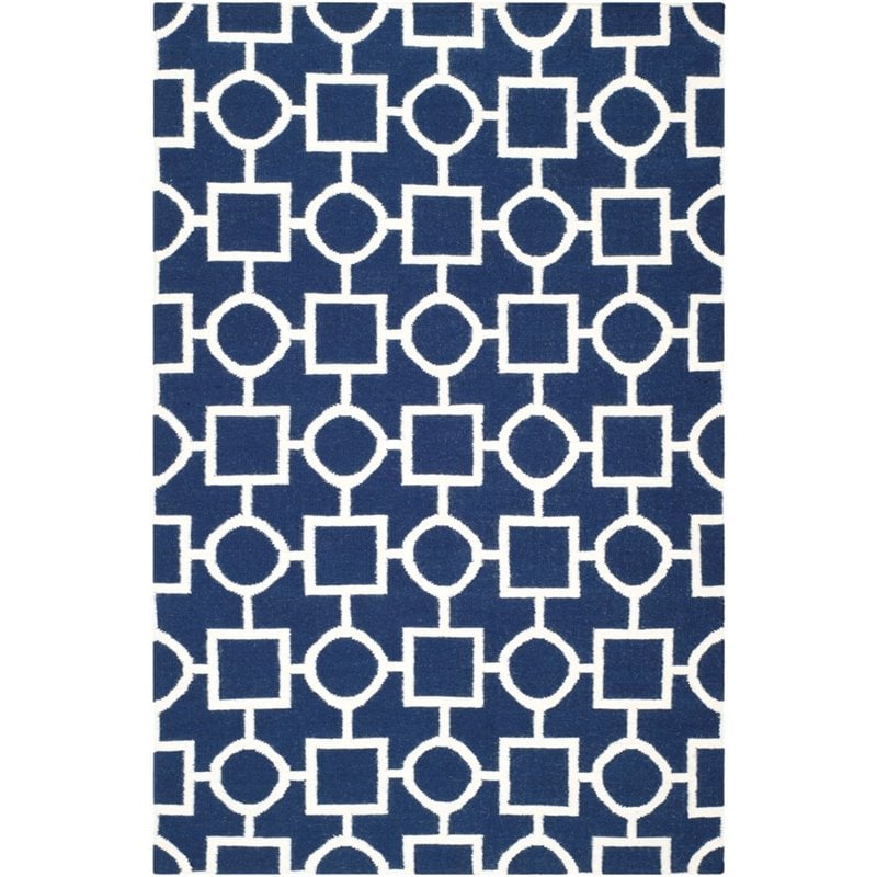 Safavieh Dhurries 6' Round Hand Woven Flat Weave Rug