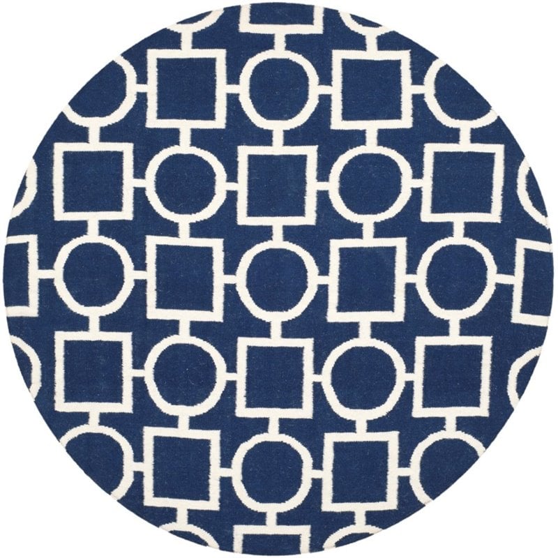 Safavieh Dhurries 6' Round Hand Woven Flat Weave Rug