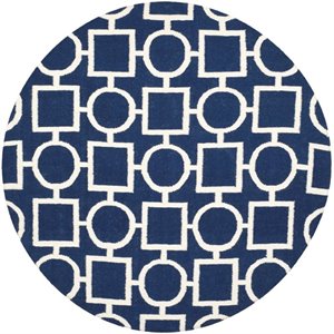Safavieh Dhurries 6' Round Hand Woven Flat Weave Rug