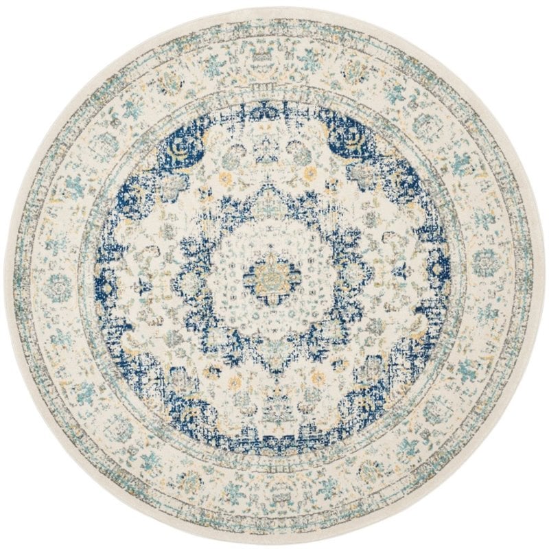 Safavieh Evoke 4' X 6' Power Loomed Rug in Ivory and Blue