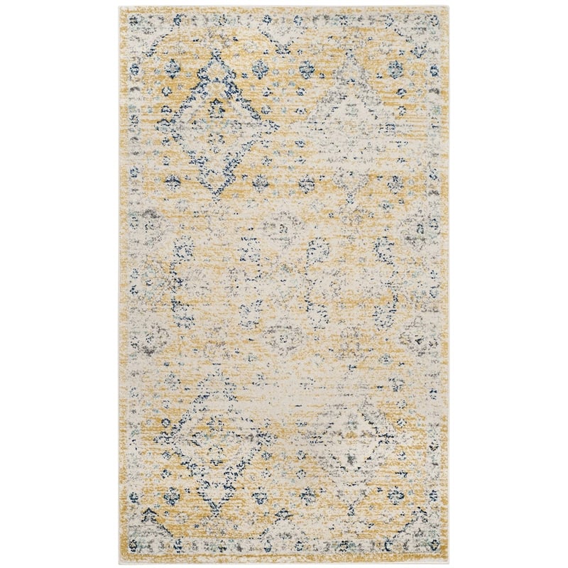 Safavieh Evoke 3' X 5' Power Loomed Rug in Gold and Ivory