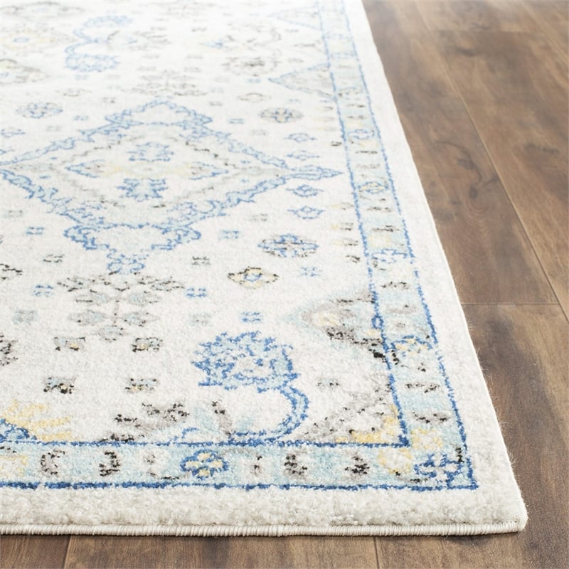 Safavieh Evoke 3' X 5' Power Loomed Rug in Ivory and Light Blue