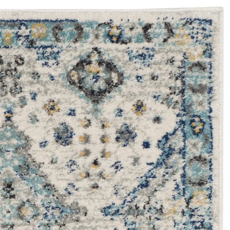 Safavieh Evoke 3' X 5' Power Loomed Rug in Ivory and Light Blue