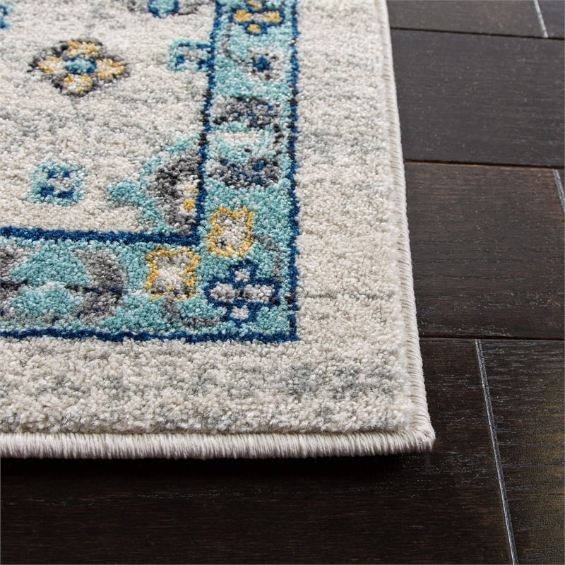 Safavieh Evoke 4' X 6' Power Loomed Rug in Ivory and Light Blue