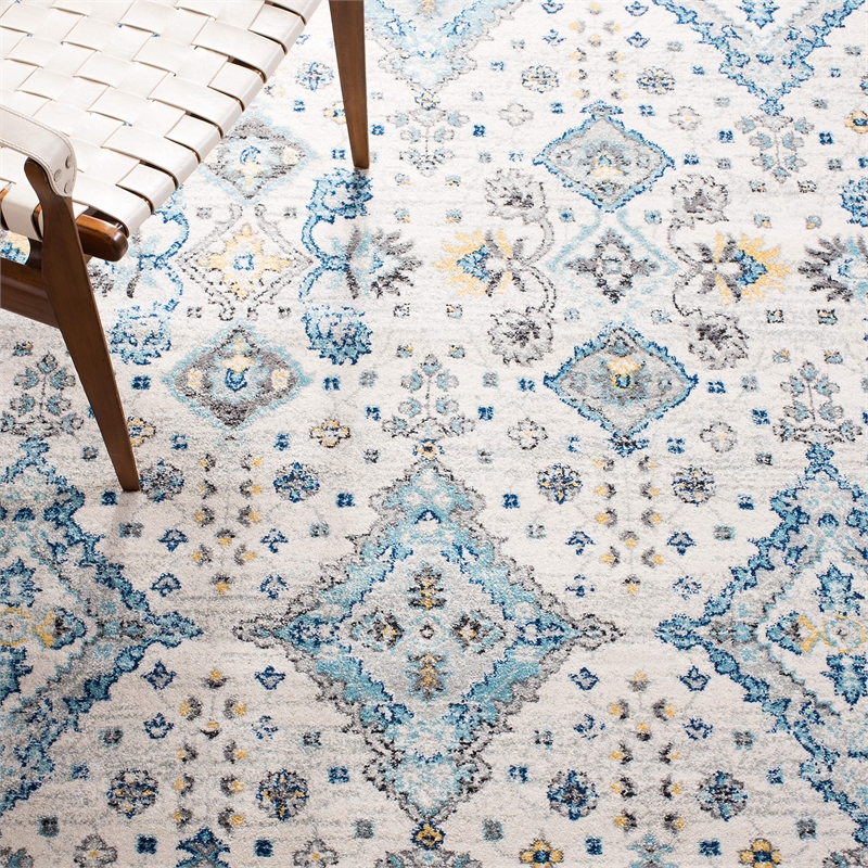 Safavieh Evoke 9' X 12' Power Loomed Rug in Ivory and Light Blue