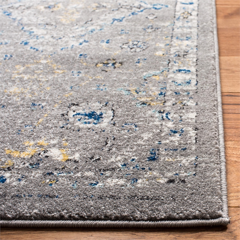 Safavieh Evoke 10' X 14' Power Loomed Rug in Dark Gray and Yellow