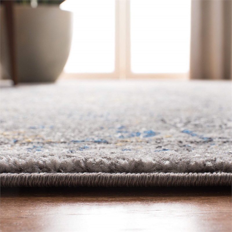 Safavieh Evoke 3' X 5' Power Loomed Rug in Dark Gray and Yellow