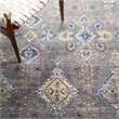 Safavieh Evoke 8' X 10' Power Loomed Rug in Dark Gray and Yellow