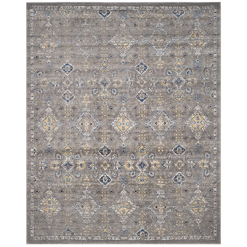 Safavieh Evoke 9' X 12' Power Loomed Rug in Dark Gray and Yellow