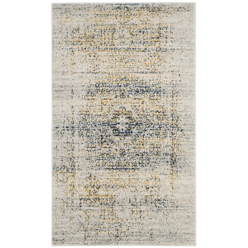 Safavieh Evoke 3' X 5' Power Loomed Rug in Ivory and Blue