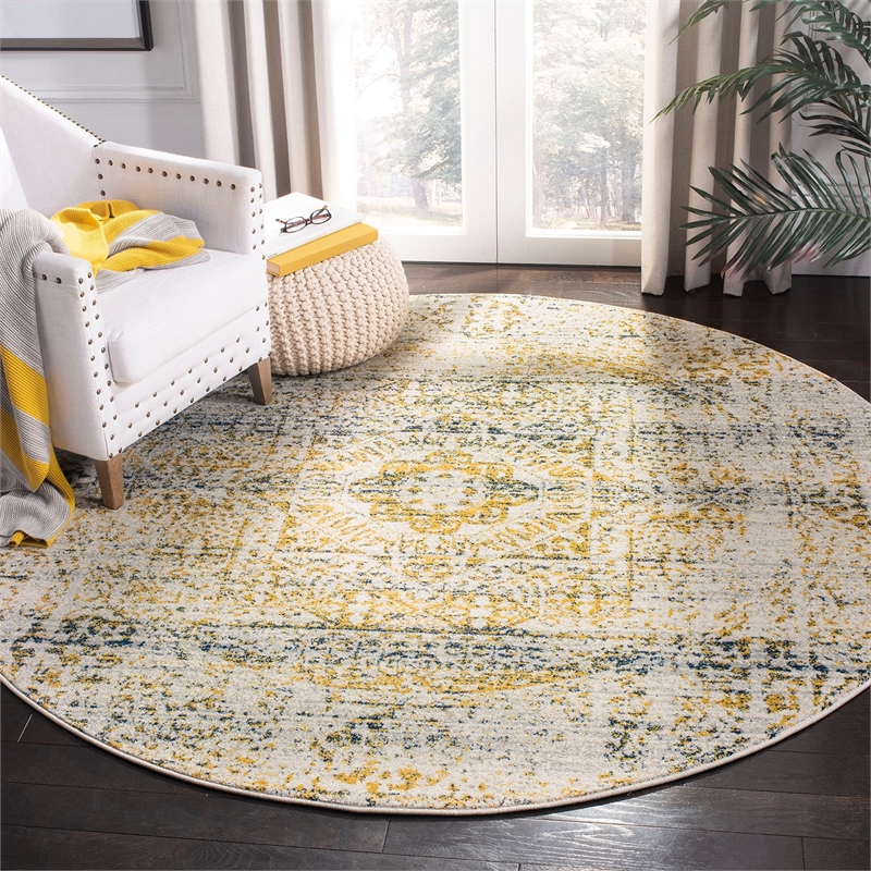 Safavieh Evoke 9' X 12' Power Loomed Rug in Ivory and Blue