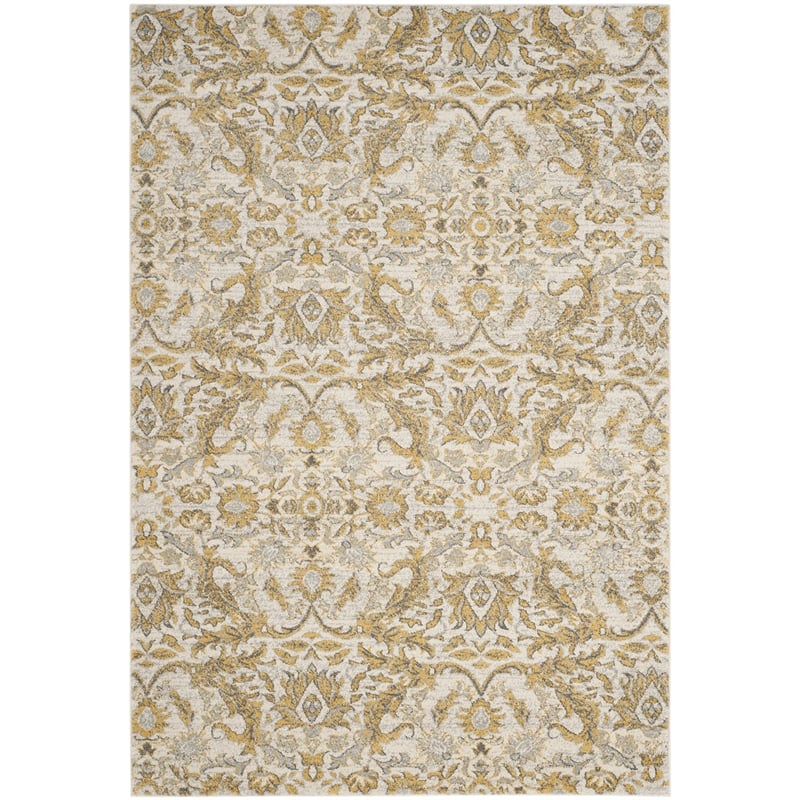 Safavieh Evoke 9' X 12' Power Loomed Rug in Ivory and Gold