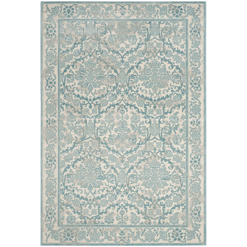 Safavieh Evoke 3' X 5' Power Loomed Rug in Ivory and Light Blue