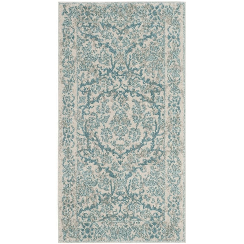 Safavieh Evoke 4' X 6' Power Loomed Rug in Ivory and Light Blue
