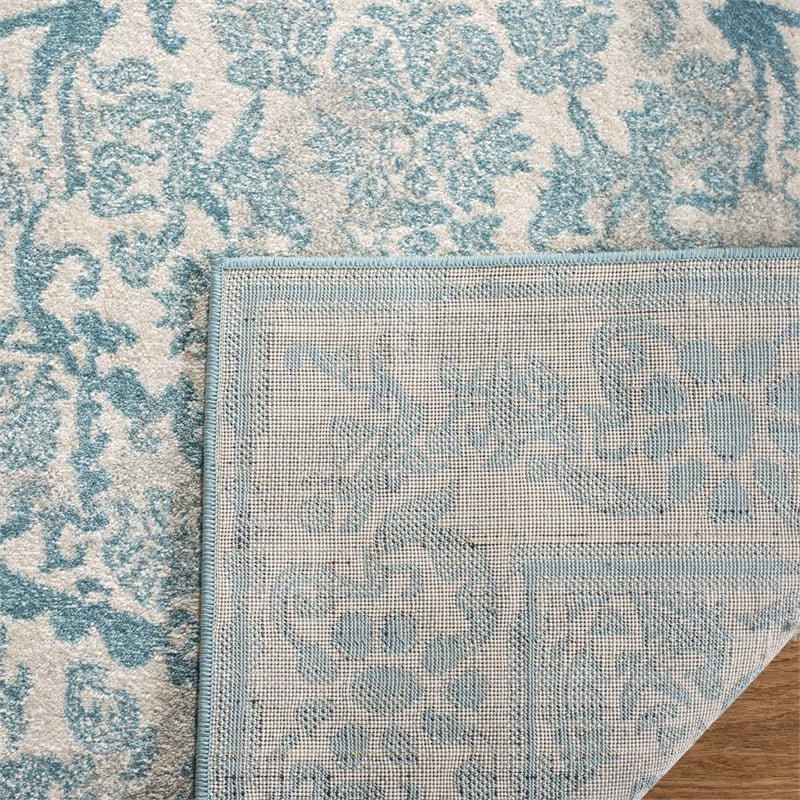 Safavieh Evoke 8' X 10' Power Loomed Rug in Ivory and Light Blue