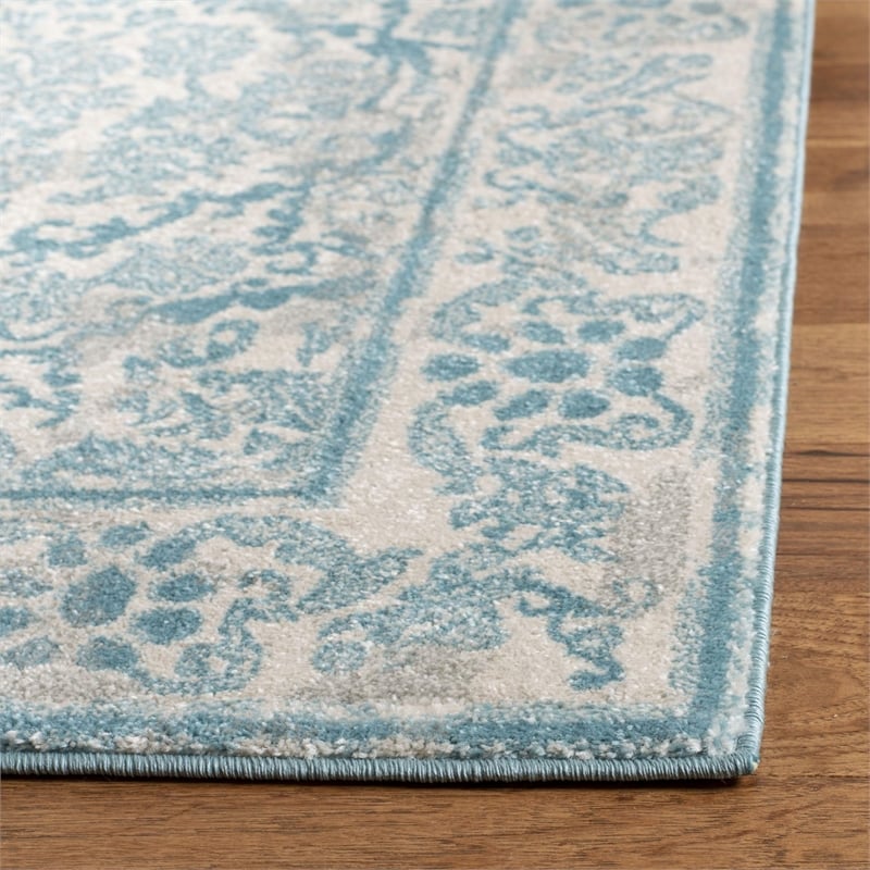 Safavieh Evoke 9' X 12' Power Loomed Rug in Ivory and Light Blue